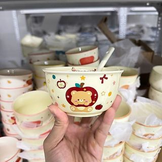 Set Chén Kèm Muỗng Gấu Táo (Thùng 60)