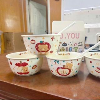 Set Chén Kèm Muỗng Gấu Táo (Thùng 60)