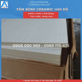 Tấm bông sợi gốm Ceramic hiệu Isolite 1400 độ, 330kg/m3, khổ 600mm x dài 900mm x dày 25mm