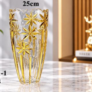 BÌNH CẮM HOA THUỶ TINH NHỦ VÀNG 25cm ELEGANT 251-1B (T12)
