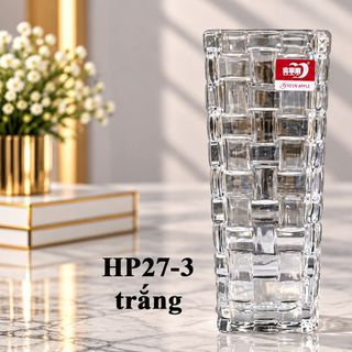 BÌNH CẮM HOA THUỶ TINH CARO VUÔNG 16cm DELI HP27-3 (T48)