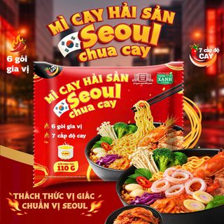 Mì Cay Seoul Hải Sản Chua Cay 7 Cấp Độ Cay 6 Gói Gia Vị Làng Chài Xưa