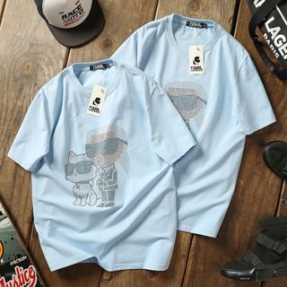 Mẫu áo thun KARL LAGERFELD. Áo chất cotton 100% cao cấp xịn. Logo đính đá.