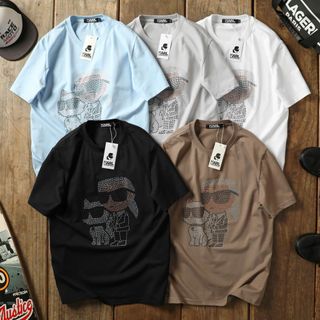 Mẫu áo thun KARL LAGERFELD. Áo chất cotton 100% cao cấp xịn. Logo đính đá.