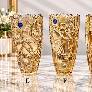 BÌNH CẮM HOA THUỶ TINH VÀNG 30cm ELEGANT 251 (T9)