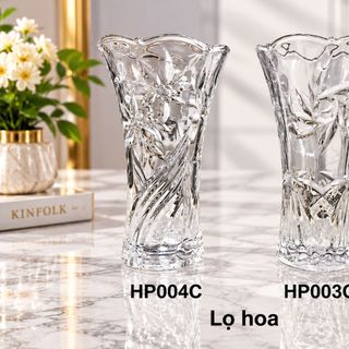 BÌNH CẮM HOA THỦY TINH CAO CẤP 24cm HP004C - HP003C (T15)