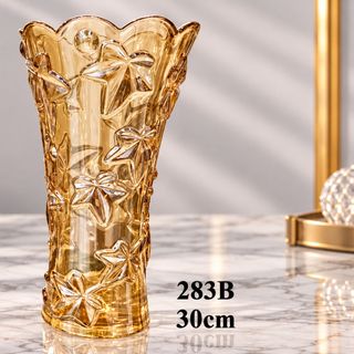 BÌNH CẮM HOA THUỶ TINH VÀNG HOẠ TIẾT 30cm ELEGANT 283B (T6)