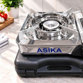 BẾP GAS DU LỊCH INOX ASIKA KÈM HỘP NHỰA (T10)