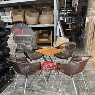 Ghế nhựa cafe màu nâu . ghế nhựa bành