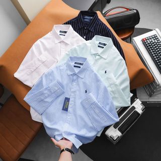 Sơ mi POLO oxford tay dài nam. Chất vải oxfor- pha cotton mềm , cực mịn - mát - ít nhăn.