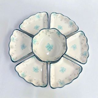 BỘ BÁT ĐĨA SÀNH SỨ CAO CẤP HOA MẶT TRỜI 7 MÓN