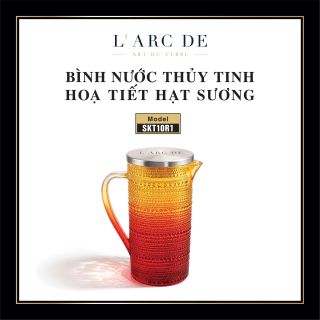 BÌNH NƯỚC THỦY TINH HỌA TIẾT HẠT SƯƠNG ĐỎ VÀNG -SKT10R1