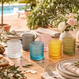 BỘ CỐC THỦY TINH VÂN HẠT SƯƠNG MIX MÀU -MODEL SKT30C6