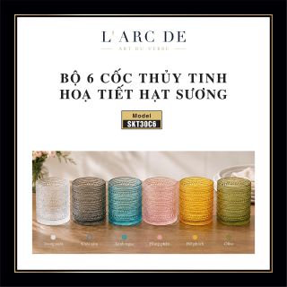 BỘ CỐC THỦY TINH VÂN HẠT SƯƠNG MIX MÀU -MODEL SKT30C6