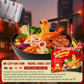 [Combo 5 Trộn Cay - 5 Nước] Mì Cay Seoul Vị Hải Sản Chua Cay - Gia vị từ Làng Chài Xưa