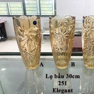 BÌNH CẮM HOA THUỶ TINH VÀNG 30cm ELEGANT 251-ABD (T9)