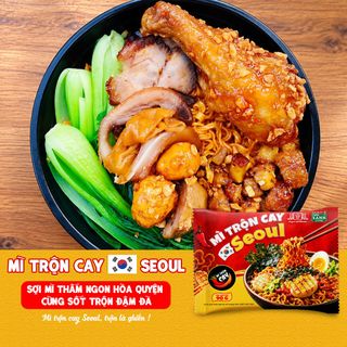 Combo 3 Gói Mì Trộn Cay Seoul 90g - Thấm đậm từng sợi mì cay thơm bùng vị Làng Chài Xưa