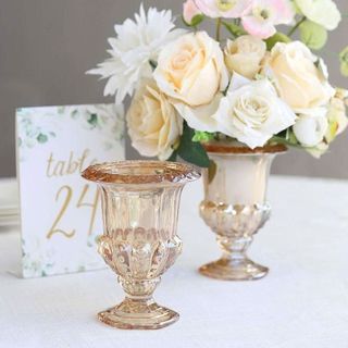 BÌNH CẮM HOA THỦY TINH VÀNG CAO CẤP CỔ ĐIỂN 22cm (T12)