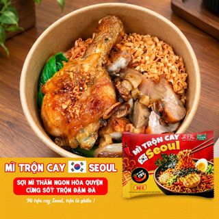 Combo 10 Gói Mì Trộn Cay Seoul 90g - Thấm đậm từng sợi mì cay thơm bùng vị Làng Chài Xưa