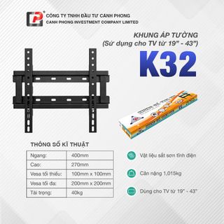 Khung treo Tivi cố định Cảnh Phong 19-65inch - K32