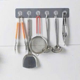 THANH 6 MÓC DÁN TƯỜNG INOX SIÊU DÍNH (T300)