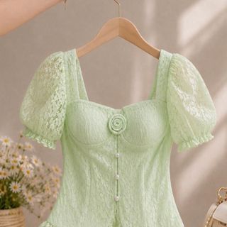 Áo Ren Nữ Thiết Kế Tay Ngắn Phong Cách Thời Trang Hiện Đại