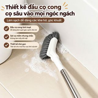 Chổi Cọ Nhà Vệ Sinh Cán Dài Đầu Chữ L Đa Năng