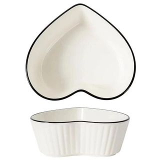 TÔ SỨ TRÁI TIM SỌC VIỀN ĐEN SƠN TÂY SIZE 7 - 18cm (T40)