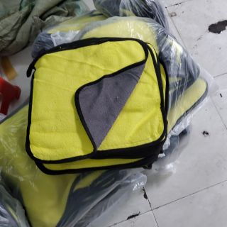 KHĂN LAU XÁM VÀNG 25X25 , KHĂN LAU Ô TÔ, LAU ĐA NĂNG