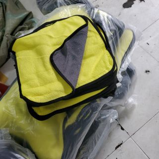 KHĂN LAU XÁM VÀNG 25X25 , KHĂN LAU Ô TÔ, LAU ĐA NĂNG