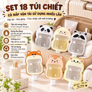 Bộ 18 chiếc túi chiết Có nắp vặn
