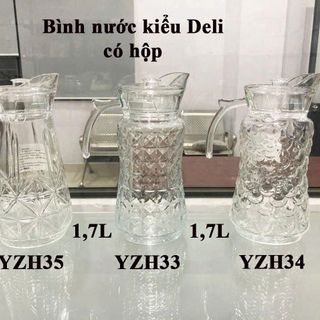 BÌNH NƯỚC THỦY TINH DELI CAO CẤP 1,7L YZH34 (T12)