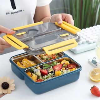 HỘP CƠM GIỮ NHIỆT INOX 3 NGĂN CÓ NẮP ĐẬY (T50)