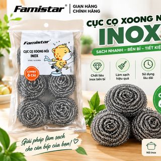Cục cọ xoong nồi inox Famistar - Sạch nhanh, bền bỉ, tiết kiệm, giá sỉ tận xưởng, phân phối toàn quốc