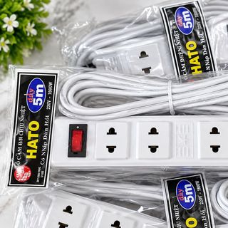 Ổ CẮM ĐIỆN HATO CÓ CÔNG TẮC 4 Ổ CẮM DÂY ĐỒNG 5M (T20)