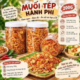 MUỐI TÉP HÀNH PHI 200G – BÍ QUYẾT TĂNG VỊ CHO BÁNH TRÁNG, GỎI VÀ ĐỒ ĂN VẶT