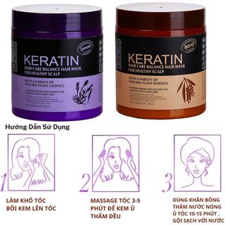 Kem ủ tóc Keratin nâu tím, ủ tóc Keratin hair mask