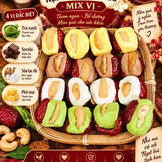 🍎TÁO ĐỎ KẸP SỮA MIX 4 VỊ – TRÀ XANH, SOCOLA, PHÔ MAI, SỮA LẠC ĐÀ
