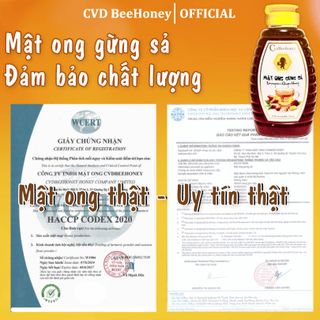 Mật ong nguyên chất Gừng Sả, mật ong tự nhiên, tăng sức đề kháng, kháng khuẩn, mật ong CvdBeehoney 500g