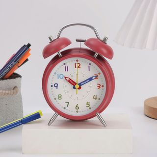 Đồng hồ báo thức hình tròn để bàn 4 inch