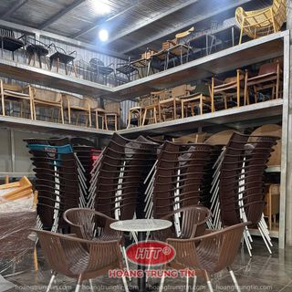 ghế nhựa bành cafe chân nhôm ghế nhựa cafe màu nâu
