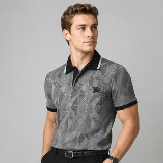 POLO NAM. Chất cotton gai dệt kim họa tiết.