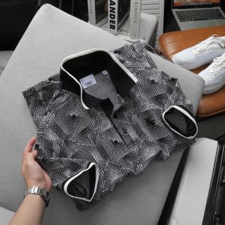 POLO NAM. Chất cotton gai dệt kim họa tiết.
