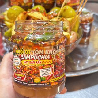 MUỐI ỚT TÔM KHÔ CAMPUCHIA 500G – MẶN NGỌT CAY THƠM, CHẤM TRÁI CÂY CỰC HỢP