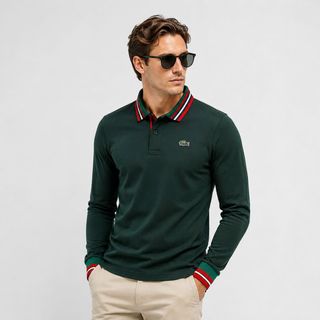 Polo Tay Dài Nam. Chất cotton gai  4 chiều  dày dặn.