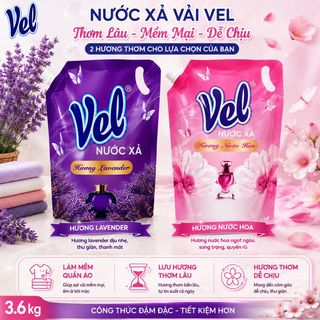 NƯỚC XẢ VẢI VEL HƯƠNG NƯỚC HOA/LAVENDER 3.6KG