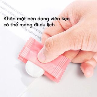 GÓI 100 KHĂN RỬA MẶT NÉN HỒNG DẠNG VIÊN (T150)