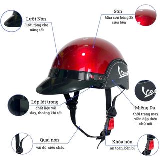 Nón Bảo Hiểm DAN GROUP Mũ bảo hiểm 1/2 đầu viền da kim quanh Thời Trang - An Toàn - Giá Tốt