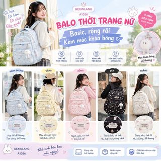BALO THỜI TRANG NỮ GEXINLANG A1026 – BASIC, RỘNG RÃI, KÈM MÓC KHÓA BÔNG