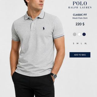 POLO Tay Ngắn Nam. Chất cotton gai dệt kim cao cấp.